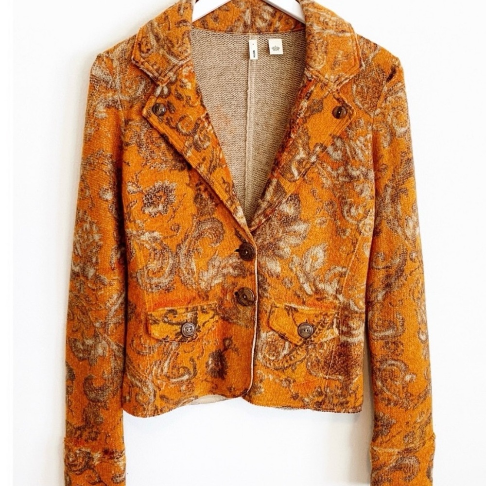 Anthropologie Moth Anthropologie Floral Abstract Wool Blazer - Size Medium